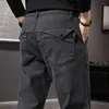 Erkek Kotları Sonbahar ve Kış Kırış Pantolon Gevşek Kaşmir Kalınlaştırılmış Üstü Elastik Stil Trendi
