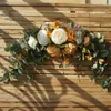 Kwiaty dekoracyjne Rose sztuczny wieniec próg kwiat DIY Wedding Party Mur