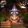 Giocattoli di Halloween 180cm 6FT Zucca di Halloween gonfiabile Decorazione del giardino all'aperto che fa esplodere Cappelli di gatto grigio Giocattoli con luci a LED integrate Regalo 231019