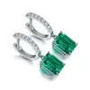 Ear Cuff Ruif Real 925 Silver Classical 2.75ct Lab Grown Emerald Drop Earrings for Women Fine Jewelry to Lover 231018