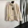 Cappotto da donna con stampa lettere Giacca invernale in lana antivento Cappotto con cerniera intera Cappotti in lana a maniche lunghe da donna