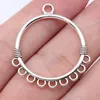 Charms Groothandel Sleutelhanger Ronde Oorbellen Connector Sieraden Maken Benodigdheden 10st Antiek Zilver Kleur