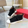 2023-Sneakers Men Luxury Designer High Top Shoes Chunky Platform Sportskor Black White Canvas Leather Trainers Casual Walking 38-45