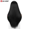 Pelucas sintéticas Wignee Blanco y negro Parte media larga y recta Cabello sintético para mujeres / hombres Holloween Coaplay Resistente al calor 230227