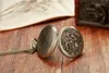 Pocket Watches Vintage Bronze Chinese Style Dragon Design Quartz Watch With Necklace Chain Gift 2023