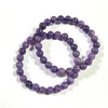 Bracciale da donna con filo di perle di pietra naturale di lepidolite 6mm 8mm 10mm 8''