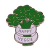 Stift broscher vegan emalj stift samling persika kristall kull broccoli morot fitta grönsaker vegetarian badge tecknad brosch302e