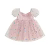 Fille robe soeur assortie de bébé filles cordes / robe motif papillon