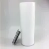 20oz glitter white sublimation straight skinny tumbler stainless steel vacuum slim cup with lid straw coffee mug Xlcxm