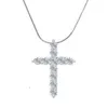 USA Stock Hip Hop jewelry 925 Sterling Silver 18K Gold Plated VVS Moissanite Cross Necklaces for men women