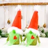 Party Favor Christmas Grinch Poupées sans visage Gnome Décorations Barbe verte Peluche Elf Poupée à la main Santa Noël Plateau à plusieurs niveaux Décor de table en gros SN5300