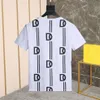DSQ PHANTOM TURTLE Hommes Designer T-shirt Italien Milan Mode Allover Logo Rayé Imprimé T-shirt Été Noir Blanc T-shirt Hip H2119