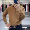 Men's T Shirts Polo T-shirt Long Sleeved Autumn High-end Business Versatile Casual Solid Color Lapel Shirt Tops Kpop Khaki Black