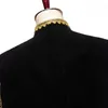 Costumes pour hommes Hommes Noir et Or Blazer Veste Brodée Vintage Élégant Royal Court Robe De Bal De Mariage Événement Tenues Costume De Scène