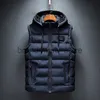 Men's Down Parkas Brand Mens Jacket Sleeveless Vest Hooded Fashion Casual Coats Male Cotton-Padded Men's Vest Men Zipper Waistcoats Plus size 6XL J231019