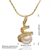 Anhänger Halsketten Garilina Trendy 2023 Perle Halskette Für Frauen Gold Farbe Mit Weiß Zirkon Stein Mädchen Schmuck Geschenke