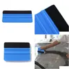 Outil de raclette de grattoir en feutre Durable Pp pour Film de fenêtre de voiture, livraison directe de couleur bleue