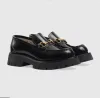 Women casual shoes leather loafers shoes black genuine leathers loafer shoes net celebrity with bee platform women's model 35-42