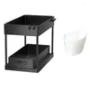 Clothing Storage 2 Tier Sliding Cabinet Organizer Drawer Under Sink Organizers And Multi-Purpose Bathroom