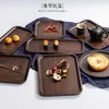 Tea Trays Walnut Tray Round Nordic Cake Dinner Plate Wooden Rectangular Sushi Dim Sum