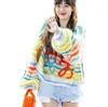 Designer Sweaters Rainbow Color Round Neck Pullover Letters Sweater Lattern Sleeve Striped Knitted Jumper Sweet Loose Fit Autumn