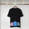 2024 Erkek Moda Gradyan Baskı Tişörtleri Yaz Erkek Kadın Tshirt Pamuk Tasarımcıları Kısa Kollu Girmiş Gömlek Hip Hop Sokak Giyim Tişört Tees S-2XL