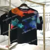 21ss men tee printed t shirts designer watercolor letter printing clothes short sleeve mens shirt tag white black 05272Y