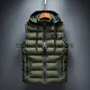 Men's Down Parkas Brand Mens Jacket Sleeveless Vest Hooded Fashion Casual Coats Male Cotton-Padded Men's Vest Men Zipper Waistcoats Plus size 6XL J231019