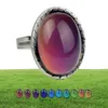 Large oval crystal mood ring Jewelry high quality stainless steel color changing ring adjustable298m5883003