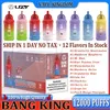 Original Uzy Bang King 12000 Puff Disposable E -cigaretter 0,8Hm Mesh Coil 23 ml POD Batterisladdningsbar elektronisk cigs Puff 12K 0% 2% 3% 5% VAPE PEN PIT Anpassningsbar