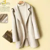 Manteau en laine pour femmes, élégant, solide, revers, manches longues, poches amples, pardessus Chic pour dames, automne hiver