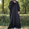 Plusstorlekar släpper fjärilen Modest Abaya Högkvalitativ Ramadan Eid Elastic Wrist Maxi Dress Nida Muslim Bön Islamiska kläder 231018