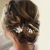 2st Simple Hairpin Wedding Hair Accessories Pearl U-Shaped Hair Clips Fashion Girls Brud Tiaras Headwear Marrige Hair Jewelry