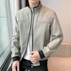 メンズジャケット2023秋の男性スタンドカラー軽量カジュアルストリートファッションシンコート男性スリムフィットトップス