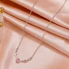 Hänghalsband med antler kristallhalsband för kvinnor flickor söta utsökta blå rosa älg krage kedja metall tillbehör smycken gåva