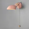 Creatieve Macaron kleur wandlamp metaal hout blaker hotel café gangpad woonkamer nachtkastje groen grijs roze roterende leeslamp