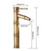 Bathroom Sink Faucets Faucet Antique Brass Basin Stable Base Bamboo Luxury Mixer Cold Water Single Handle Tap Outdoor