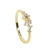 Pierścionki klastra Blask CZ Pierścień dla kobiet Biżuteria Zaręczenna Prezent Gold Kolor Fashion 2021 Minimal Delicate Design190D