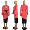 Vestidos de trabalho top e saia conjunto de duas peças mulheres africanas roupa de escritório moda sexy rendas até cardigan jaqueta ternos outono roupas casuais