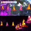 Halloween Toys Halloween Glowing Witch Hat Hanging Colorful LED Lighting Hat Suspension Tree Glowing Hats Decor för utomhus hemfest rekvisita 231019