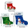 Décorations de Noël 10 chaussettes de Noël sacs verticaux rouge vert bleu cerf bas de Noël bonbons biscuit emballage cadeau emballage décoration x1019