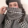 Новый зимний ленивый вязаный шарф с решеткой «Тысяча птиц», женский продвинутый толстый теплый шарф в студенческом стиле, высокий внешний вид