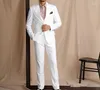 دعاوى الرجال Jeltoin Classic Suit 3 قطع 2023 مخصصة أبيض رفيع النحال رجل اللباس العريس ملابس الزفاف سهرة