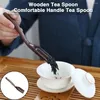 Tea Scoops Wooden Spoon Long Handle Comfortable Grip Loose Measuring Scoop Shovel Chinese Accessory