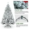 Christmas Decorations 4/5/6/7/7.5/8FT Flocked Christmas Tree Artificial Holiday Xmas Tree with Metal Stand for Home Party Office Decorations NO Light 231019