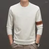 Herrtröjor High End Designer Brand Jacquard Wool Sweater Spring and Autumn Korean Casual Knit Round Neck Fashion Pullover