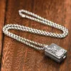 Pendant Necklaces Vintage Silver Color Gawu Box Necklace Shurangama Mantra Buddhism Amulet Good Lucky Jewelry