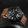 Наручные часы SKMEI, мужские кварцевые часы, водонепроницаемые спортивные военные кожаные мужские часы Relogio Masculino
