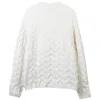 2023 Autumn/Winter New Commuter M Family Lazy Stand Neck Shoulder Buckle White Thread Loose Knitted Sweater