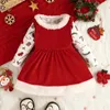 Girl Dresses Baby Girls Long Sleeve Christmas Winter Warm Princess Costume Kids Cartoon Romper Velvet Plush Children's Dress